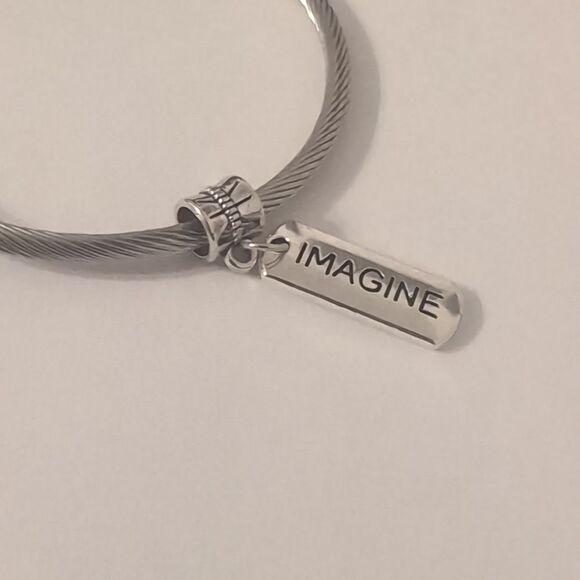 Silver Imagine Dangle Charm for Pandora Style Bracelet - Picture 3 of 4